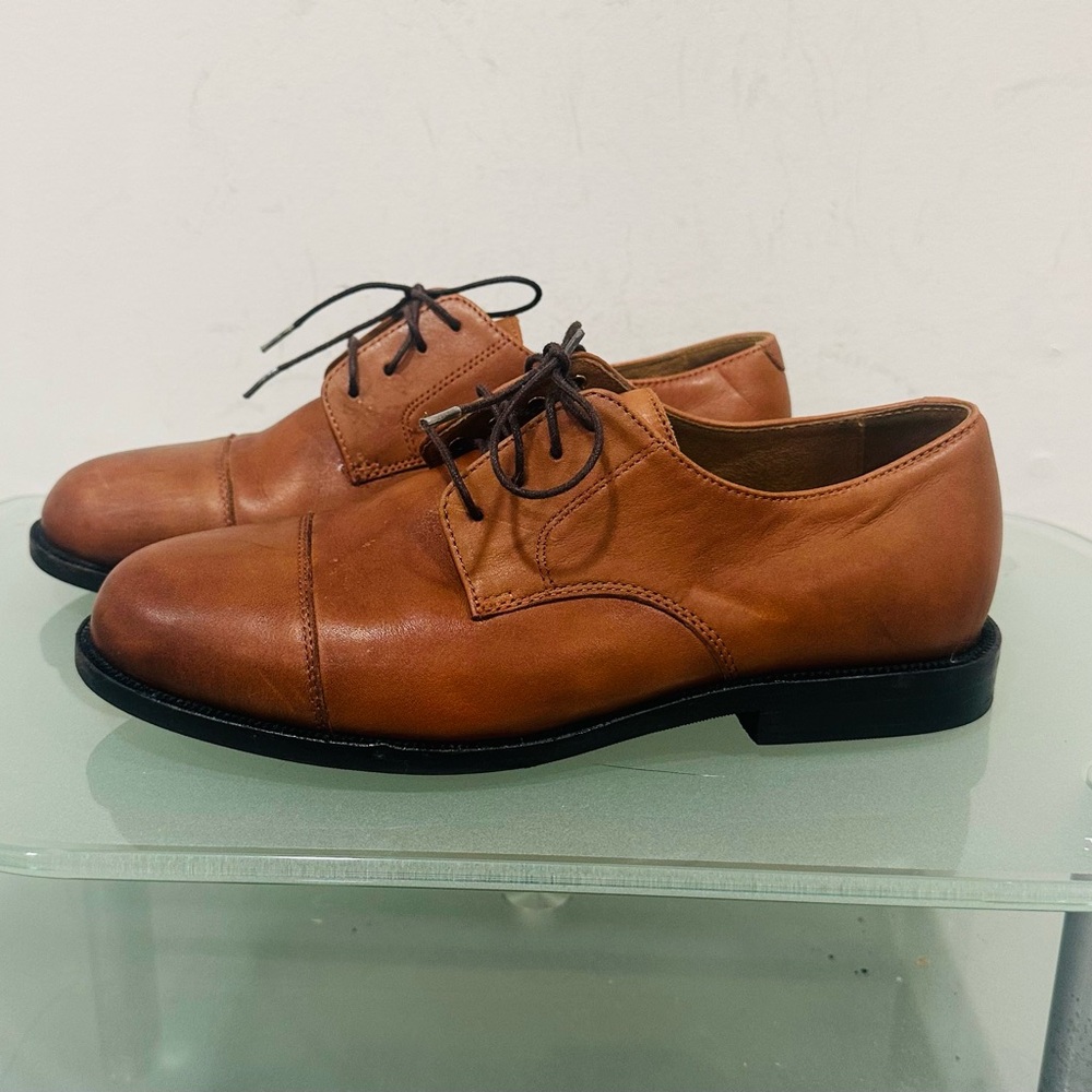 Brooks Brothers Men’s Leather Dress Shoes Youth Size US 4D (EU 36.5) – Brown